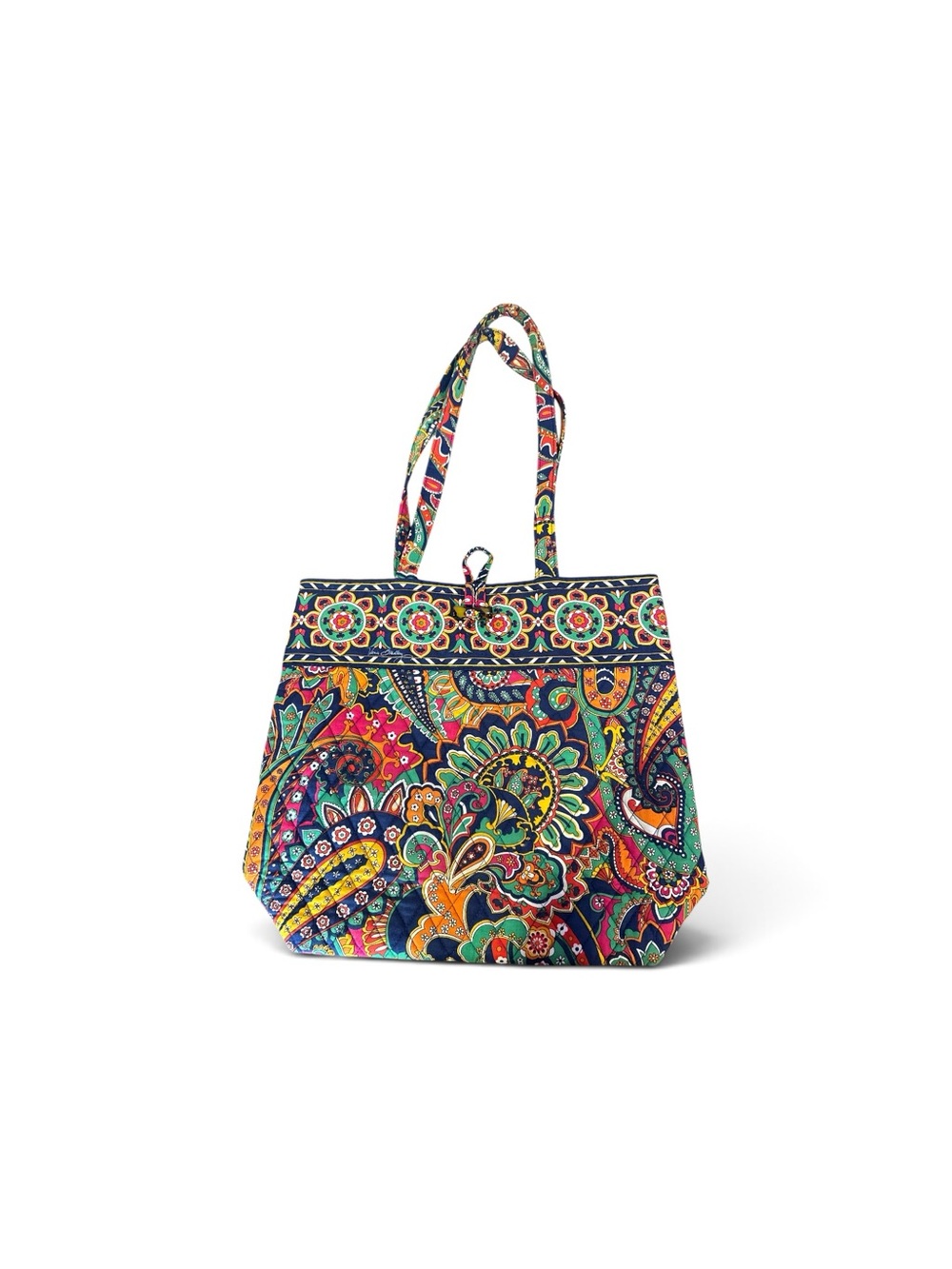 Vera Bradley Colorful Paisley Tote in Navy, Teal, Pink & Yellow GUC